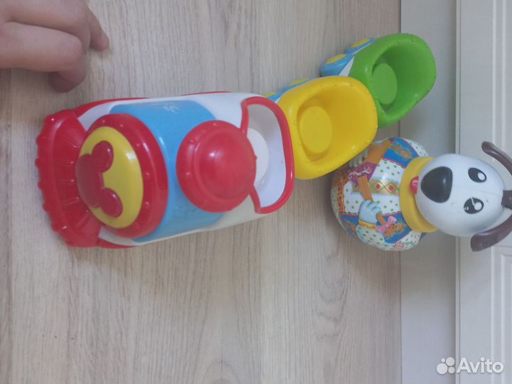 Паровоз clementoni музыкальный, пакет игрушек