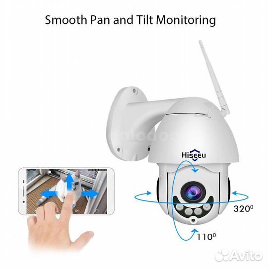Поворотная Wi-Fi камера Hiseeu