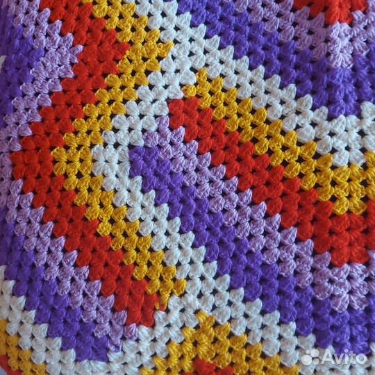 Плед вязаный, ручная работа