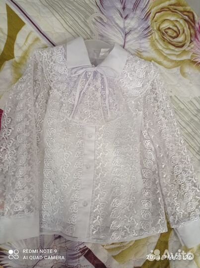 Кружевная блузка для девочки 128