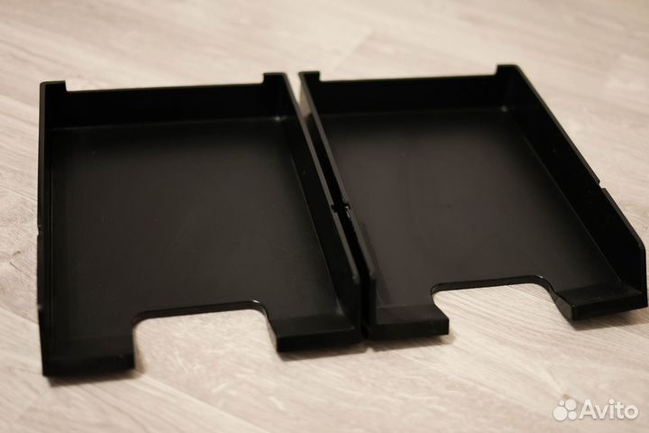 Лоток для бумаг А4, черный, 2 штуки