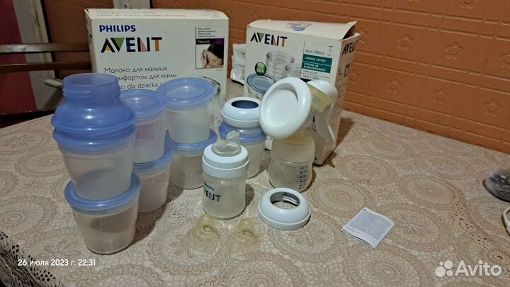 Молокоотсос ручной+контейнеры для хранения молока