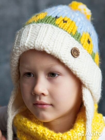 Шапка детская шерсть 3-5 лет, мальчик / девочка
