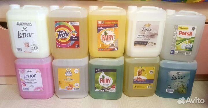 Гели для стирки, dove, fairy, mr. proper 5л
