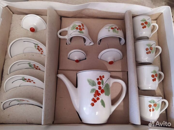 Детский кофейный (чайный) сервиз СССР Гжель