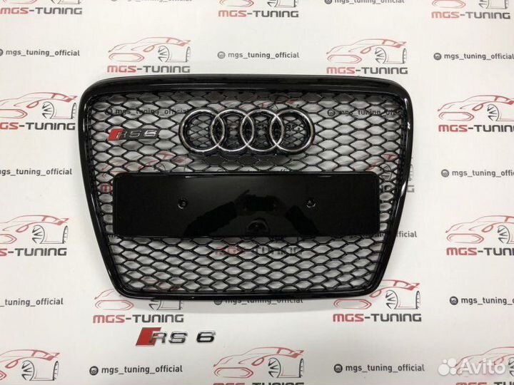 Решетка на Audi A6 в стиле RS6 кузов С6 дизайн 4