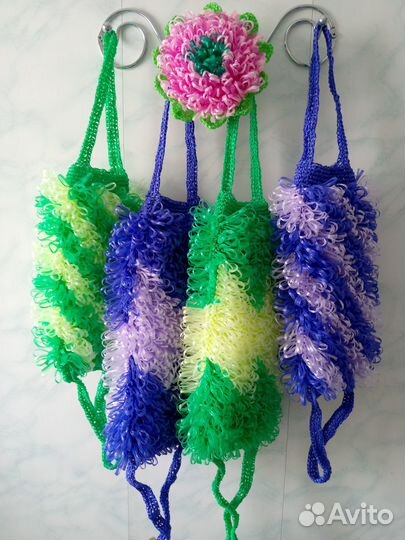 Мочалки ручной вязки