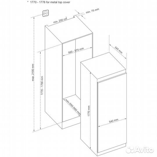 Холодильник встраиваемый Korting KSI 1855