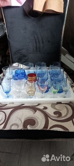 Рюмки из цветного стекла СССР