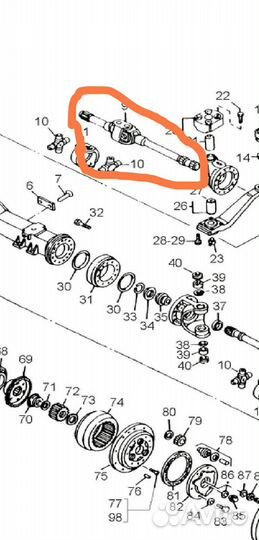 Полуось/ШРУС в сборе левая L1335mmastrahd8