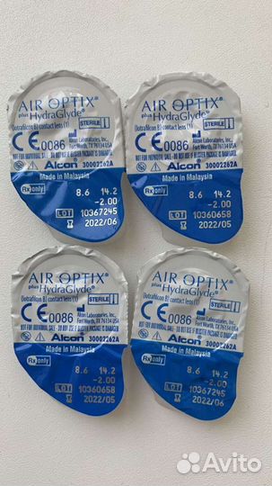 Контактные линзы air optix plus hydraglyde - 2.00