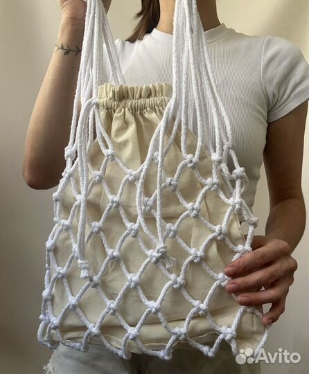 Сумка авоська макраме