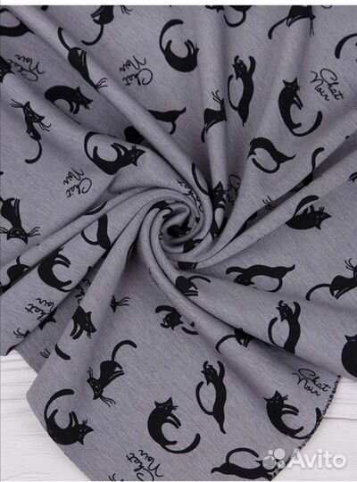 Трикотаж на меху бебисофт принт