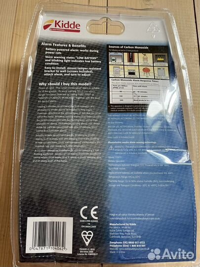 Детектор сигнализатор дыма и угарного газа kidde