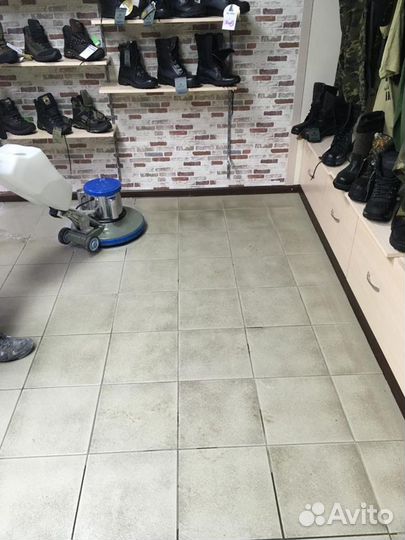 Клининг полов роторной машиной (полотером)