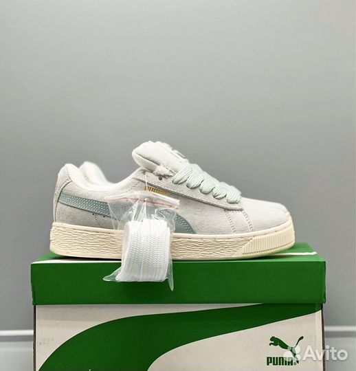 Кроссовки женские зимние puma suede xl мятные