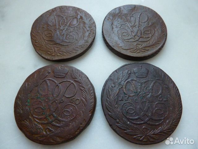5 копеек 1758 1759 1760 1761
