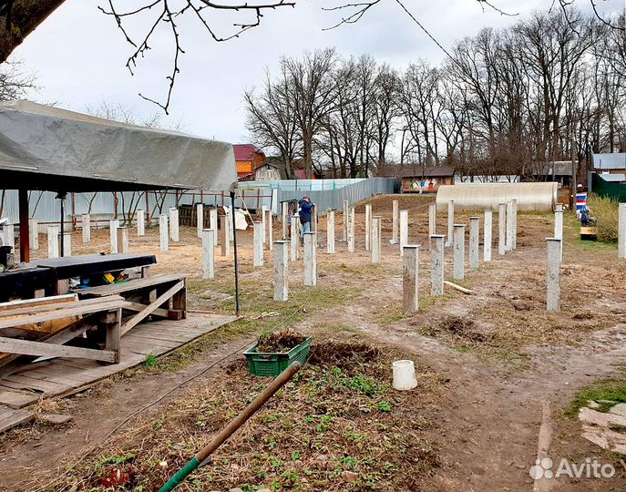 Забивка свай Большое Козино. Забивной фундамент