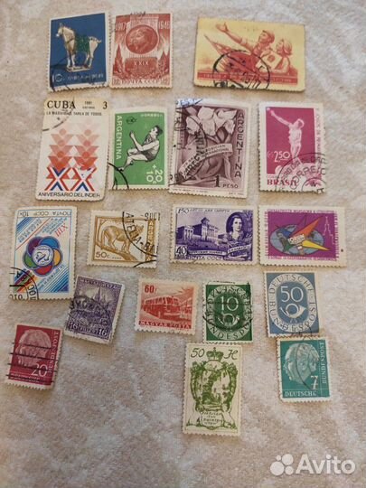 Марки 1946-1987 гг Китай Болгария Куба Аргентина С