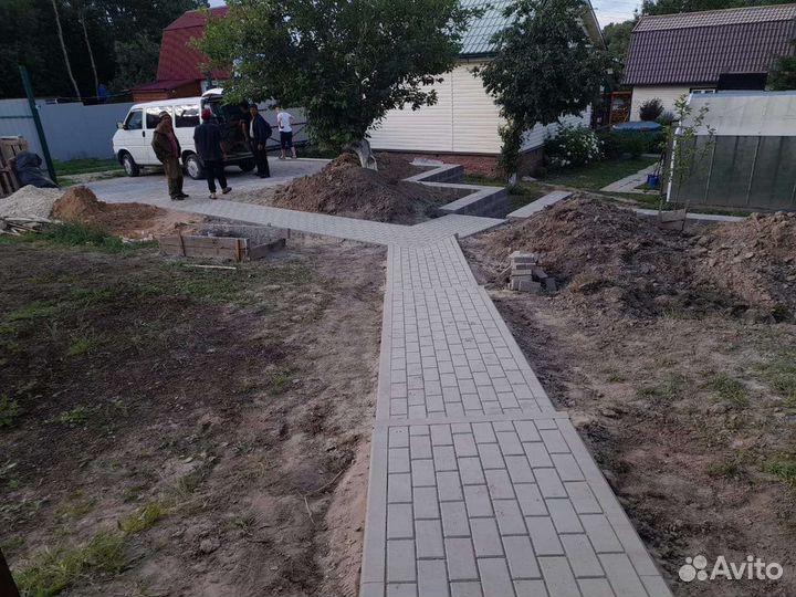 Монтаж брусчатки