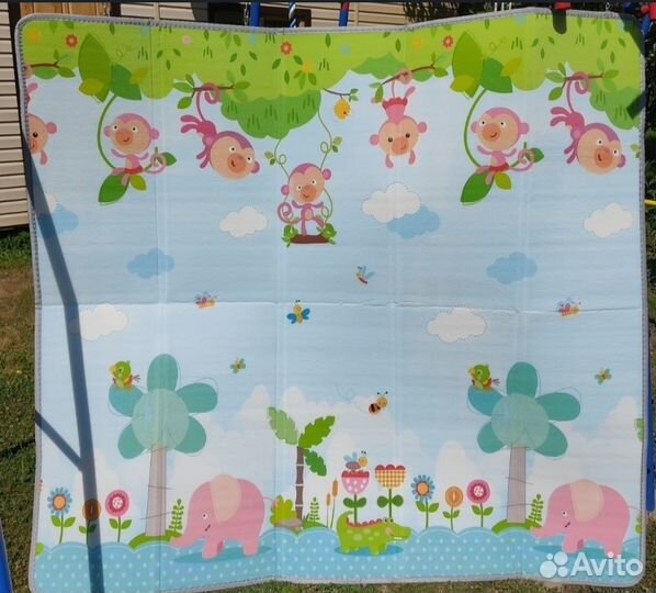 Коврик детский игровой складной двусторонний