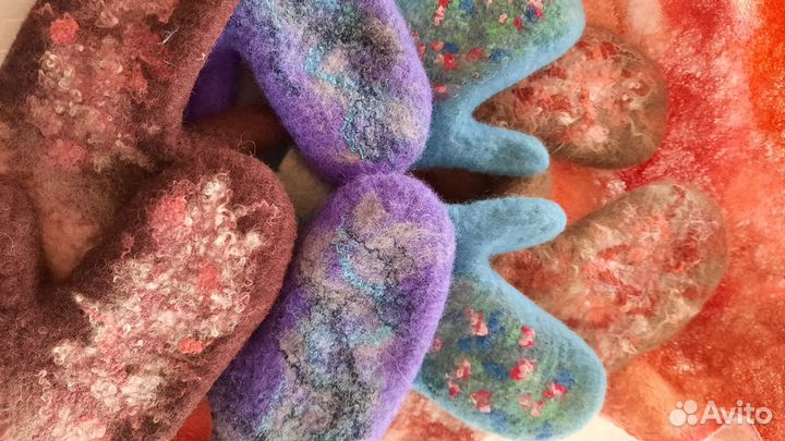 Варежки валяные (из шерсти)