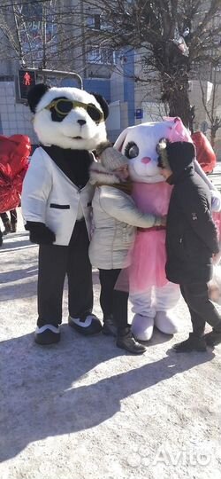 Аниматоры в костюме Зайки и Панды