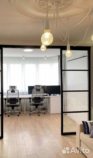 Раздвижная перегородка с матовым стеклом