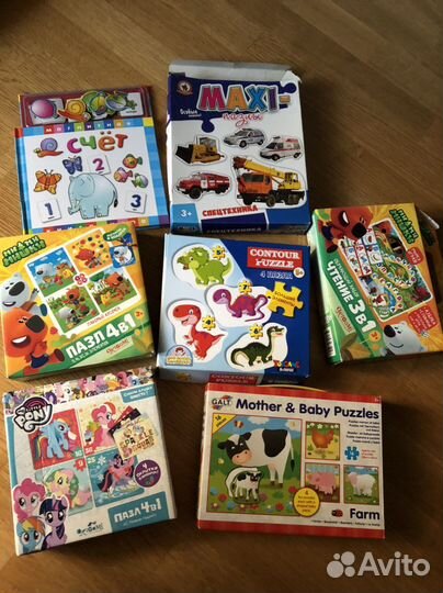 Пазлы для малышей, игра мимимишки и магн. счет