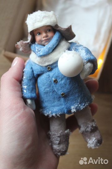 Ватная елочная игрушка Мальчик