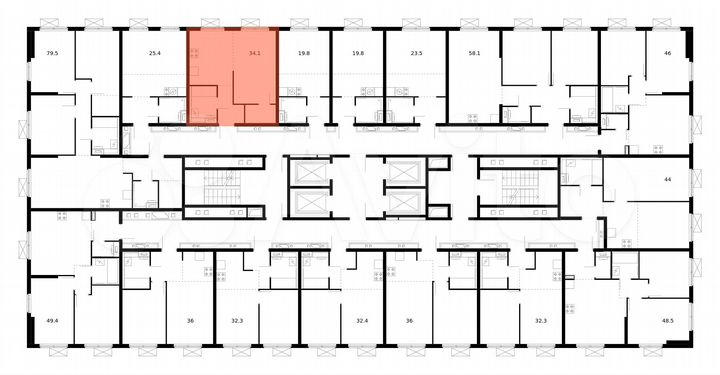 1-к. квартира, 34,1 м², 11/25 эт.