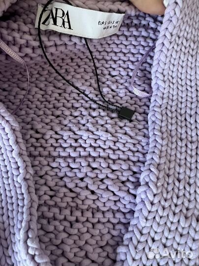 Кардиган ажурный Zara фиолетовый S oversized