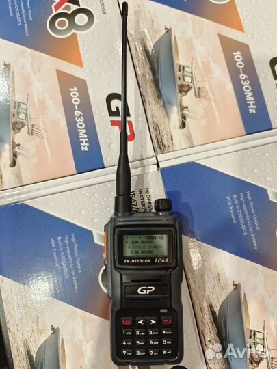 Рация GP X8 IP68 scrembler 8W речная 100-630mhz