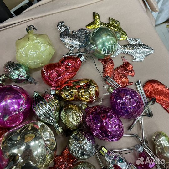 Елочные игрушки СССР 77 штук лот 1 (сзр)