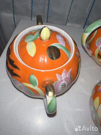 Сервиз чайный золотой олень СССР дулево