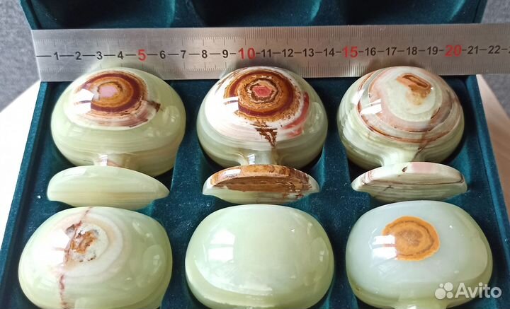 Рюмки нефритовые набор 6 шт в коробке