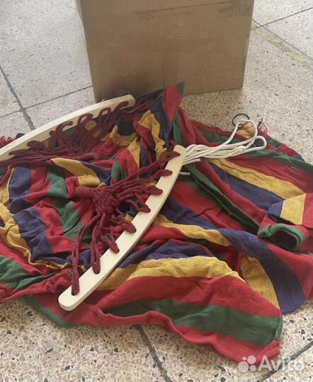 Гамак с планкой/ гамак подвесной/ садовый гамак