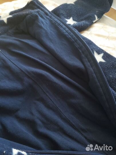 Комбинезон флисовый на хб подкладе размер 68-74