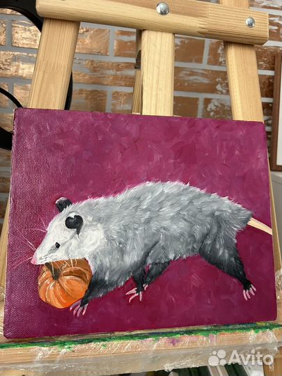 Картина маслом на холсте опоссум