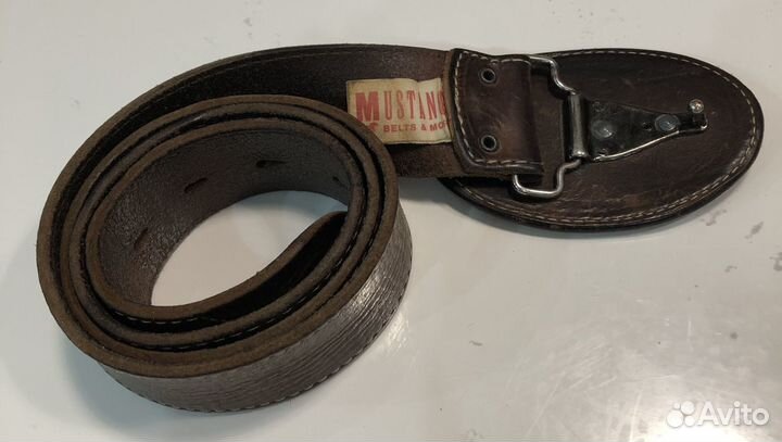 Ремень Mustang мужской женский кожаный