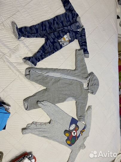 Пакет вещей комбинезоны на мальчика 74 80 размер