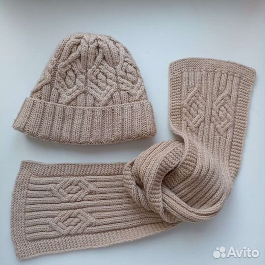 Шапка + шарф зимние