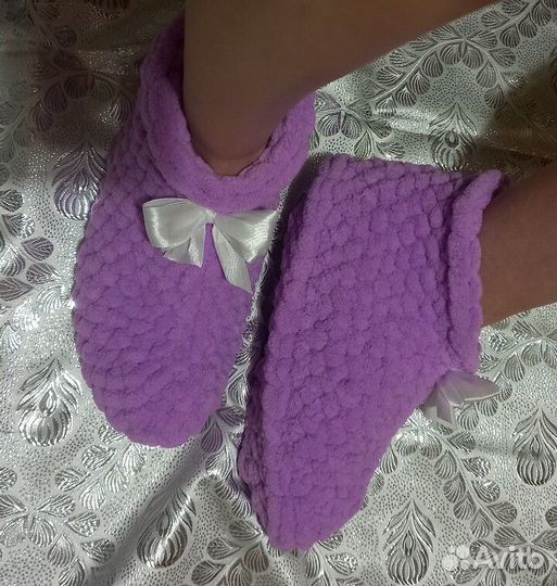 Пледы,тапочки,балаклавы из пряжи Alize Puffy