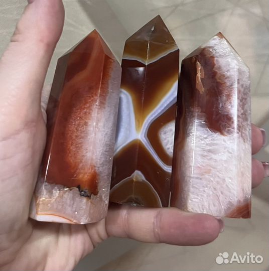 Сердолик с горным хрусталем