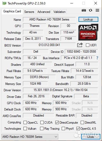 Ноутбук Dell i3/6gb/SSD/AMD Radeon