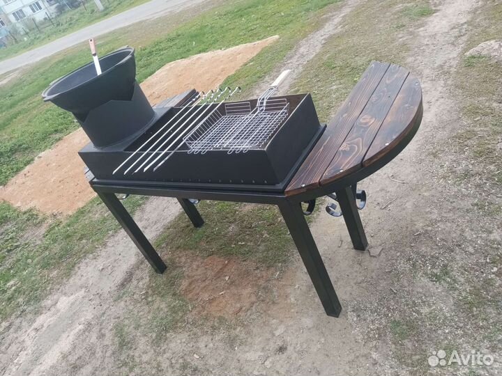 Мангал с печью под казан
