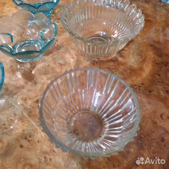 Конфетница цветное стекло СССР