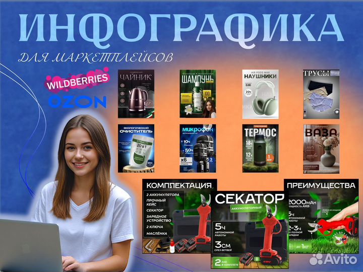 Инфографика для маркетплейсов wildberries ozon