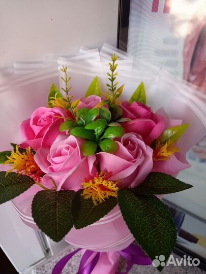 Букет из мыльных роз