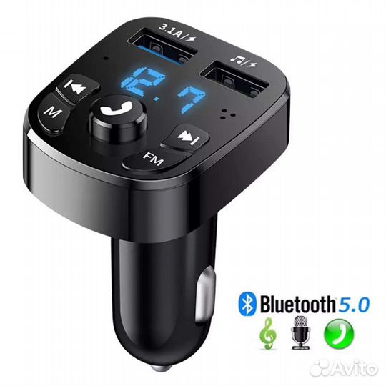 FM-передатчик с Bluetooth,зарядное устройство3,1 А
